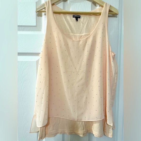 Express high low layered and embellished tank top. NWOT - Picture 1 of 4